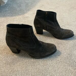 n.d.c. “Sunday Heel Zip” Suede Booties